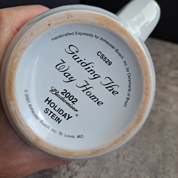 Guiding The Way Home 2002 Budweiser Holiday Beer Stein Mug Lighthouse - Picture 6 of 8